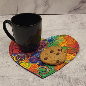 Mug Rug Heart Shaped, Perfect for Coffee & Snack, Handmade Gift for Tea Lovers