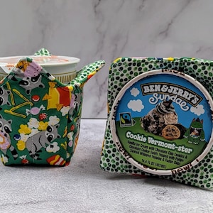 Handmade Quilted Pint Cozie: Ice Cream Cover