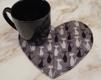 Mug Rug Heart Shaped, Perfect for Coffee & Snack, Handmade Gift for Tea Lovers