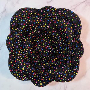Ręcznie robiony wielokolorowy uchwyt na miskę z kropkami Poka: pikowany bawełniany uchwyt na miskę z gorącą wodą