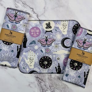 Toalhas de papel reutilizáveis, panos de limpeza domésticos ecológicos, lenços umedecidos sustentáveis para cozinha, presente de cozinha Witchy
