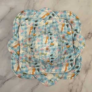 Bunny Bowl Cozy: Microwave Safe Quilted Cotton Hot Bowl Holder