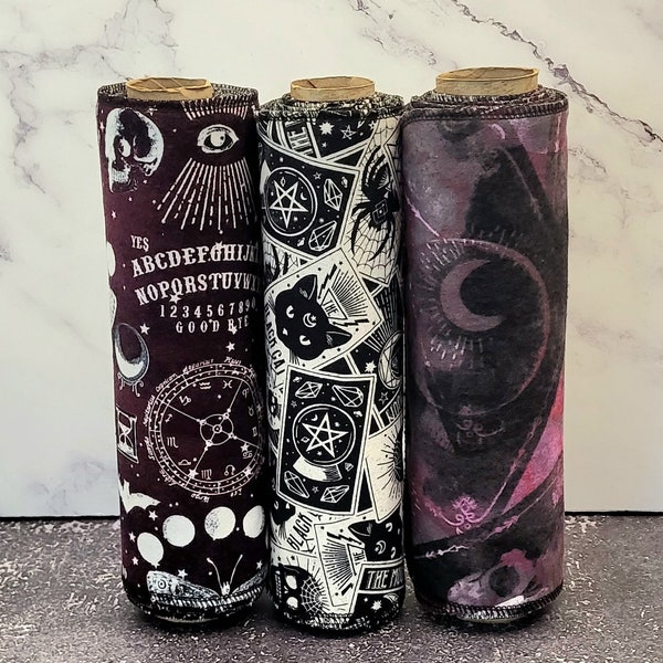 Witchy, Tarot & Eclipse Wiederverwendbare Papierhandtücher, verkauft in Sets von 6 oder 12, Halloween-Geschenk für Sie, Witchy Kitchen-Geschenk für Freunde