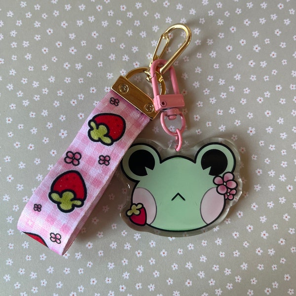 Porte clé lanyard mignon, mignon porte clés, dessin lapin, dessin grenouille, dessin vache, kawai, charms