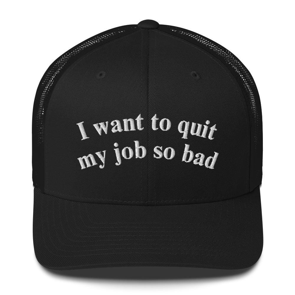 Quit Your Job! キャップ waste! Quit Your Job Hat - Etsy