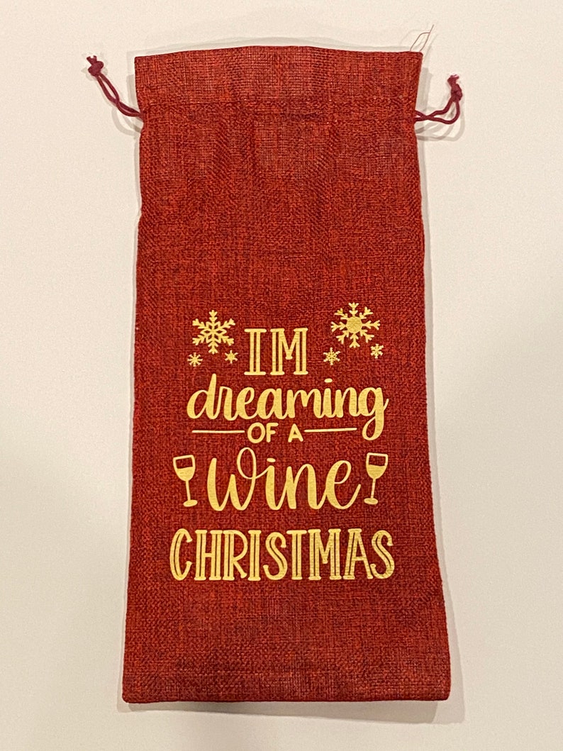 Christmas Wine Gift Bag Holiday Wine Bottle Bags Reusable Etsy