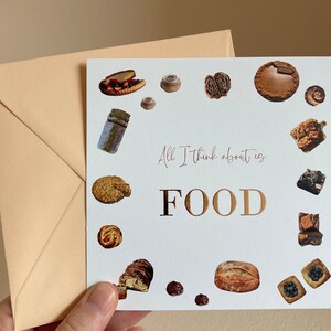 | de cartes postales Tout ce à quoi je pense, c’est à la nourriture