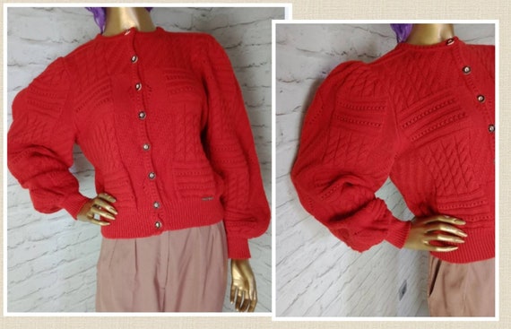 Vintage knit cardigan/Bavarian Austrian folk/dirnd