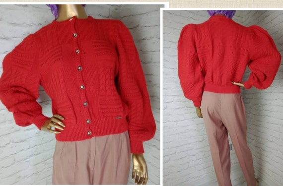 Vintage knit cardigan/Bavarian Austrian folk/dirnd