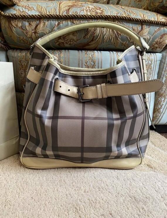 Burberry hobo bag smocked check