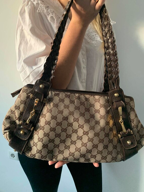 Vintage 80's Gucci gg monogram/Gucci sholder bag/a
