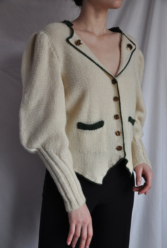 vintage Victorian cardigan puff sleeves/Austrian B