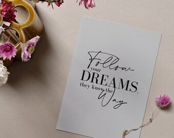 Inspirational Print, Affirmation, Home Print - Downloadable Print - Quote - Black & White - Living Room - Bedroom - cosy - minimalistic