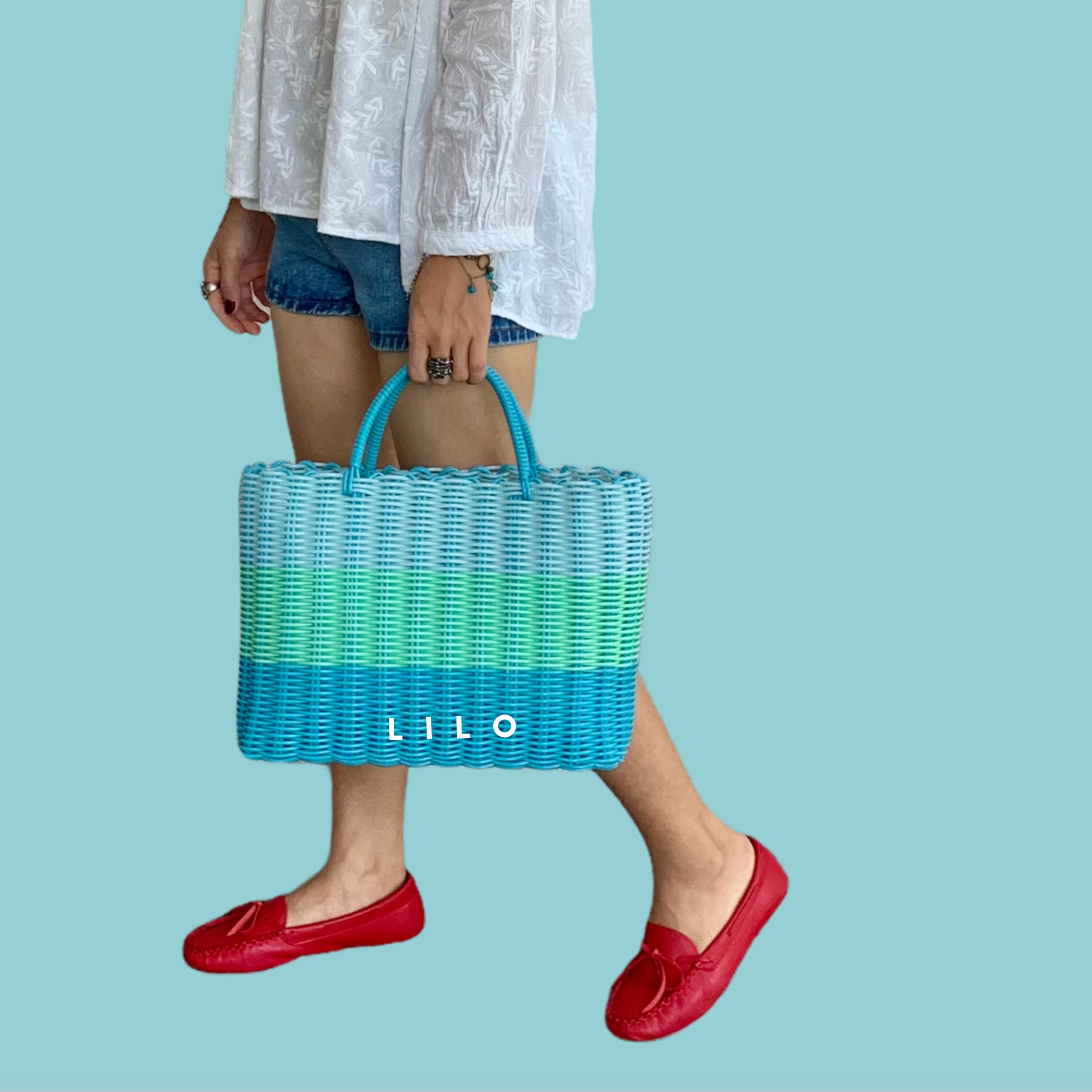 LILO WOVEN PLASTIC Beach Bag Handmade from Recycle Plastic Etsy