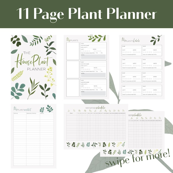 Plant Planner- Garden Planner- Plant Tracker- Plant Journal- Printable Garden Planner- Printable Houseplant Planner- Plant Log - Digital