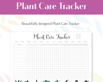 Plant Care Tracker - Plant Calendar - Plant Tracker- Plant Journal - House Plant Planner- Printable Houseplant Planner- Plant Log