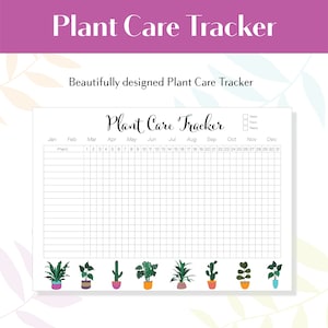 Plant Care Tracker - Plant Calendar - Plant Tracker- Plant Journal - House Plant Planner- Printable Houseplant Planner- Plant Log