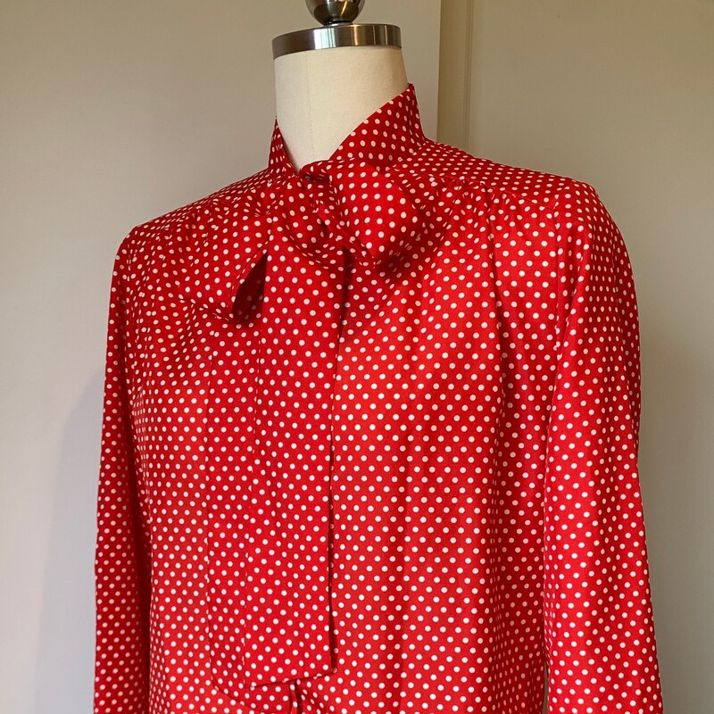 Vintage red polka dot tie up top main image 1