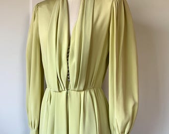 Vintage 80’s Richilene New York Silk Acacia Drape Front Dress