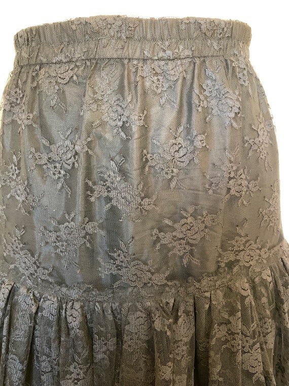 90's Etienne Brunel Black Lace Skirt - image 5