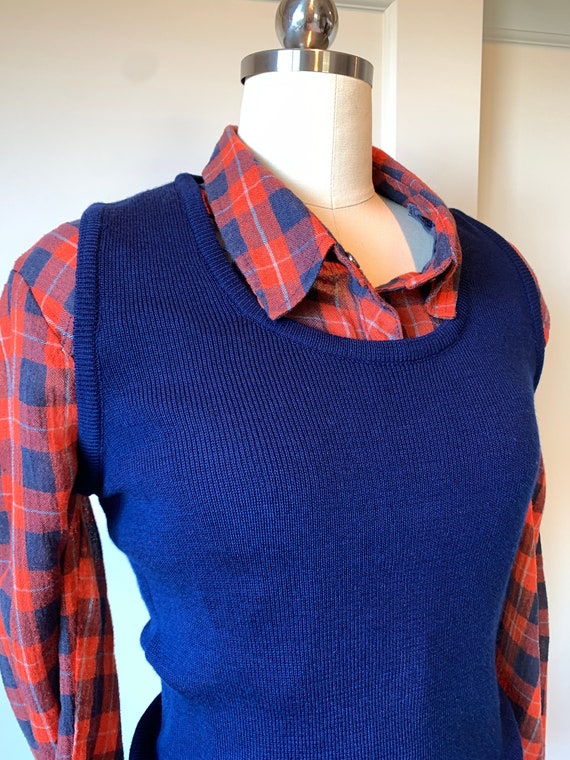 Vintage Navy Wool Sweater Vest - image 3