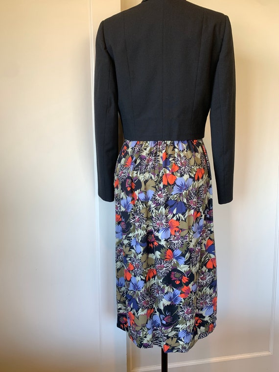 80's/90's Evelyn De Jonge Dark Floral Rayon Skirt - image 8