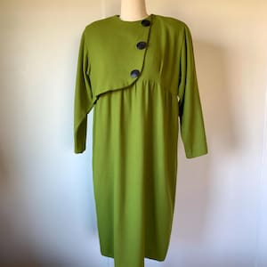 Vintage 60&#39;s Green Wool Dress
