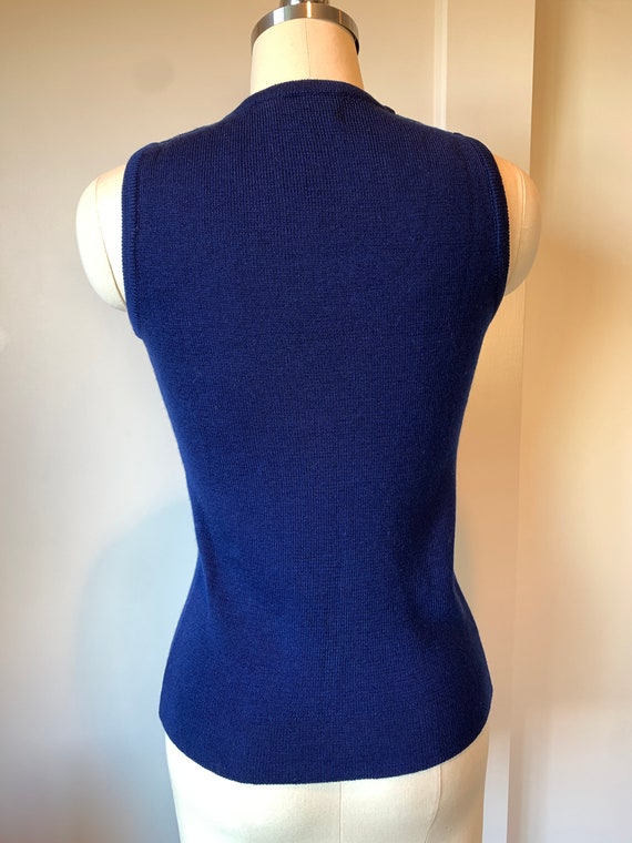 Vintage Navy Wool Sweater Vest - image 5