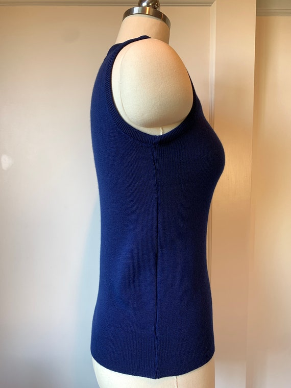 Vintage Navy Wool Sweater Vest - image 4