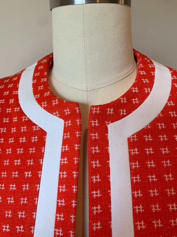 Vintage Doncaster Orange and White Knit Jacket - image 7