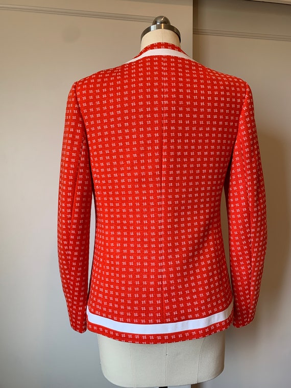 Vintage Doncaster Orange and White Knit Jacket - image 6