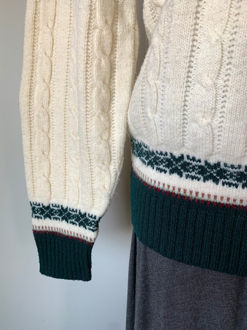 Reindeer Knit Jantzen Vintage Pullover Fair Isle Holiday Wool Sweater