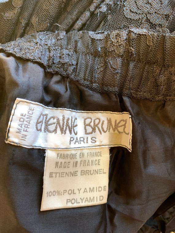 90's Etienne Brunel Black Lace Skirt - image 10