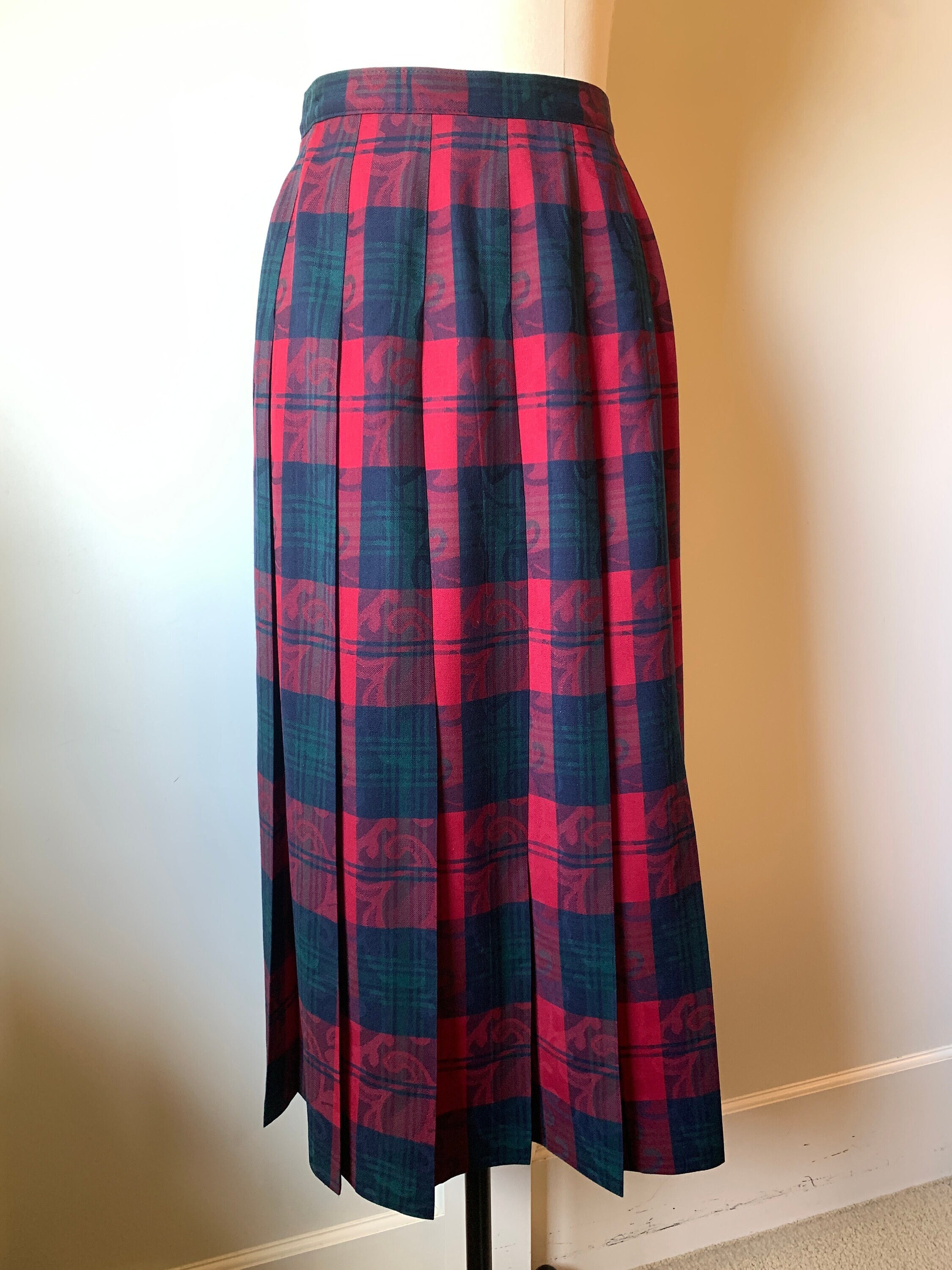Jupe Crayon Droite Vintage Pendleton Taille 12 - Gris Foncé, 100% Laine Vierge - Femme