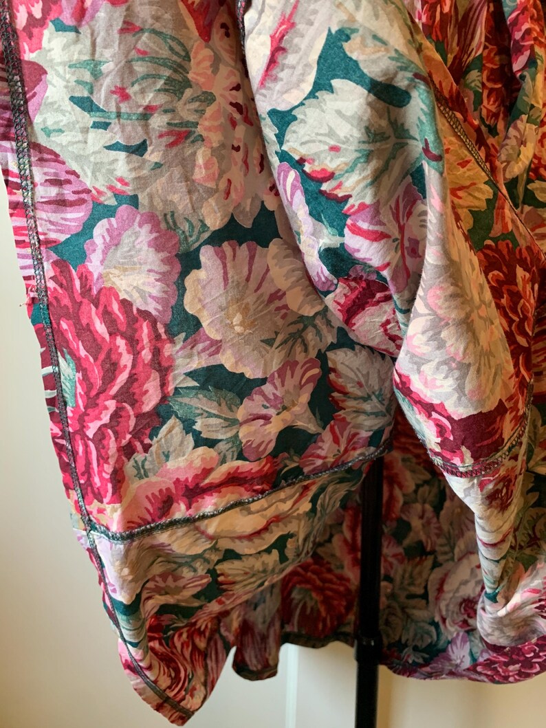 Vintage 80’s Laura Ashley Burgandy, Pink, Purple and Teal Floral Cotton Sundress image 10