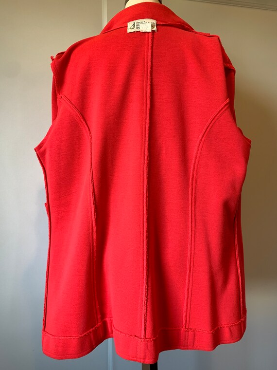 70's Red Wool Knit Shirt Jacket by Penny's Intern… - image 9