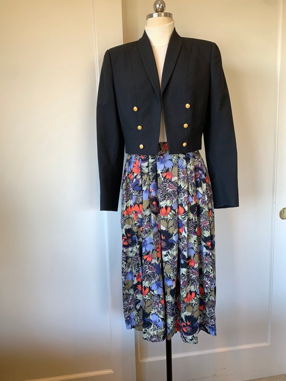 80's/90's Evelyn De Jonge Dark Floral Rayon Skirt