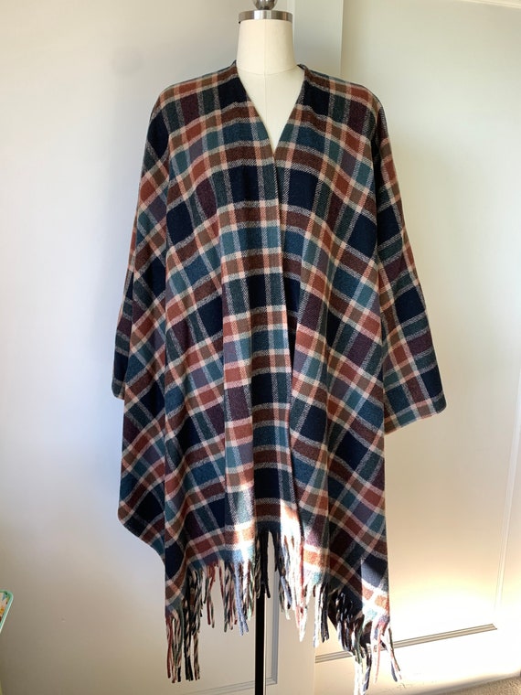 90's Pendleton KnockAbouts Plaid Fringed Cape