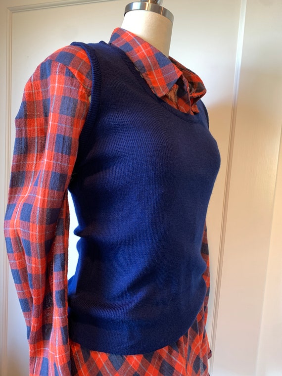 Vintage Navy Wool Sweater Vest - image 8