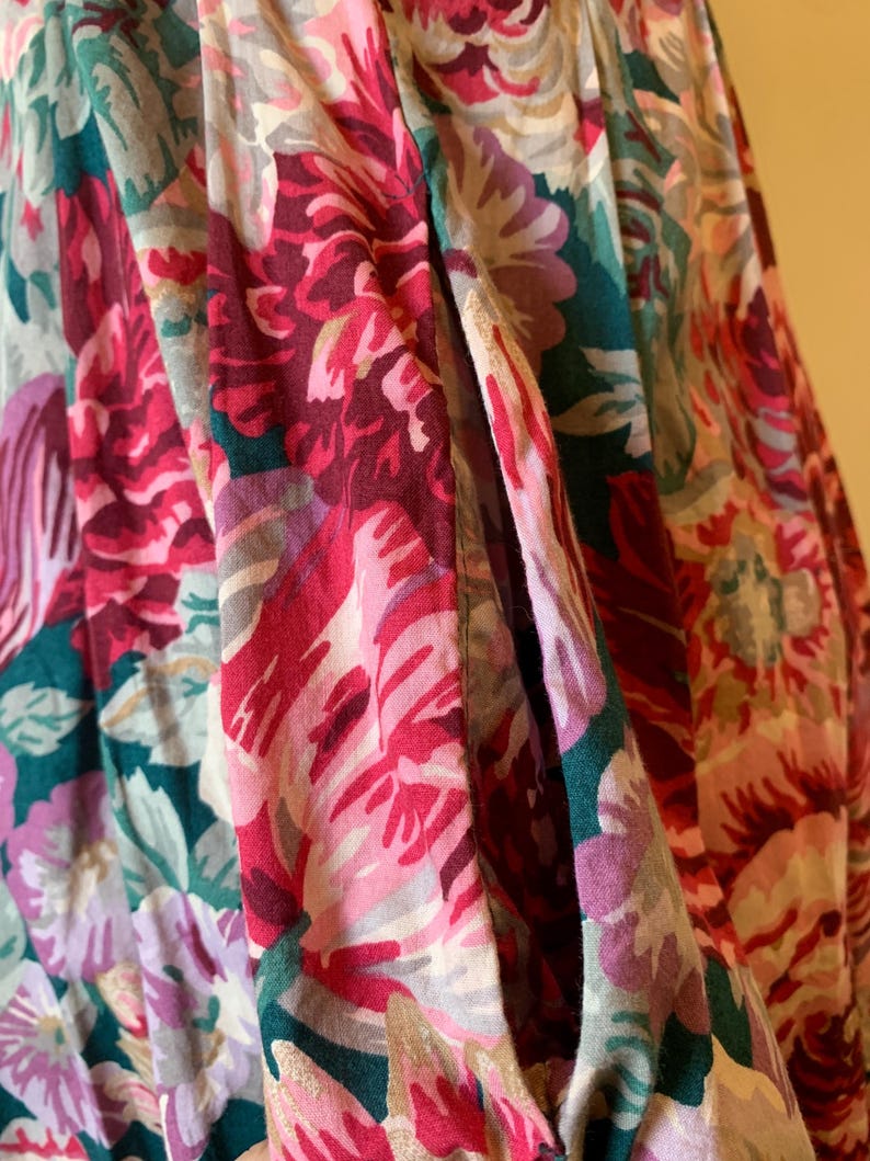 Vintage 80’s Laura Ashley Burgandy, Pink, Purple and Teal Floral Cotton Sundress image 12
