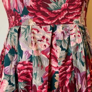 Vintage 80’s Laura Ashley Burgandy, Pink, Purple and Teal Floral Cotton Sundress image 8