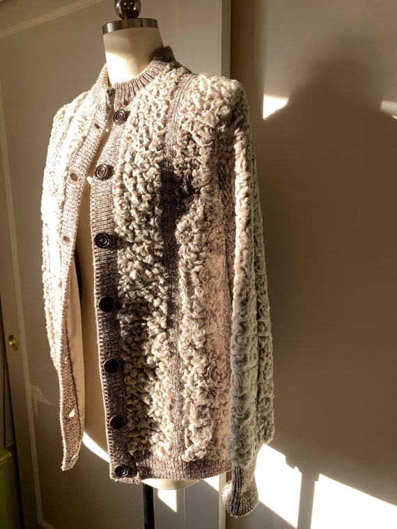 Vintage Fabulous I. Magnin Light Brown Lambs Wool… - image 1