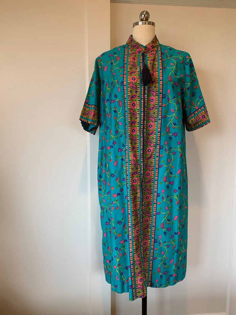 Deep Turquoise Alice Polynesian Vintage Cotton Shift Dress - Etsy