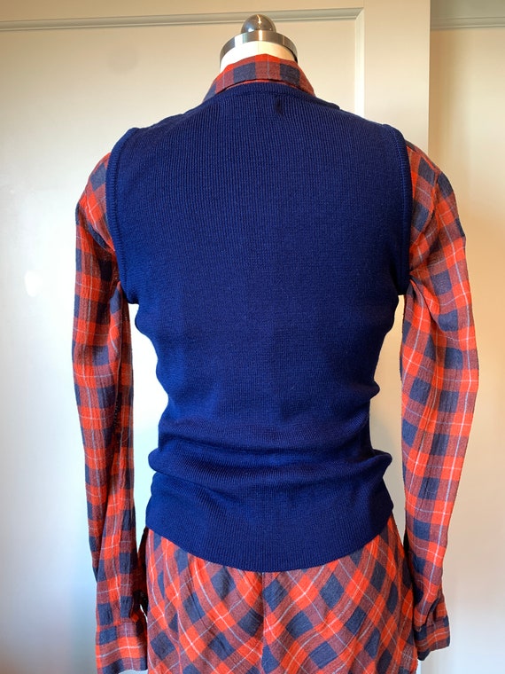 Vintage Navy Wool Sweater Vest - image 9