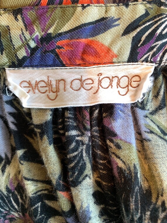 80's/90's Evelyn De Jonge Dark Floral Rayon Skirt - image 9