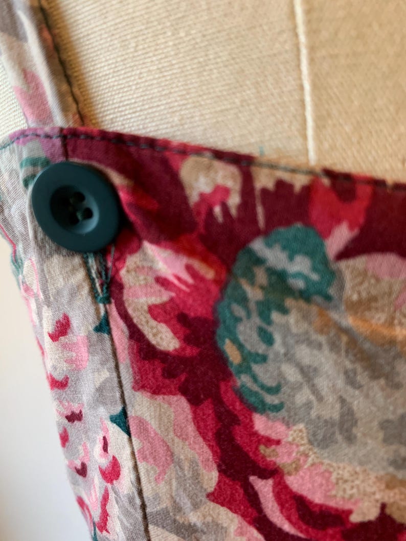 Vintage 80’s Laura Ashley Burgandy, Pink, Purple and Teal Floral Cotton Sundress image 13
