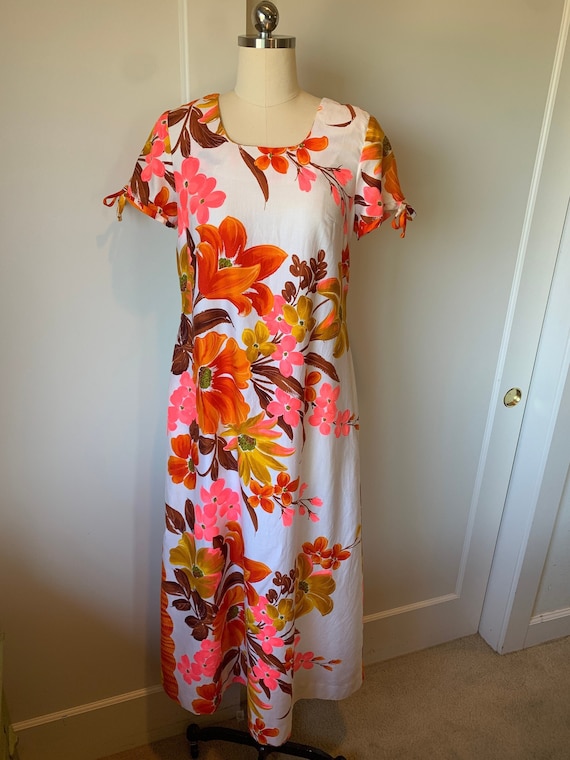 70's Floral McInerny Hawaii Maxi Dress