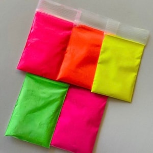 Neon Fluorescent Pigment Powder Set for Epoxy Resin Painting Nails Mica Craft Mixing Medium for Art Bright Color Pigment Paint for DIY Craft