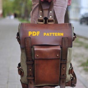 Leather bag pattern pdf, Leather backpack pdf, Backpack pattern pdf, Leather bag pattern pdf, Rucksack pattern,  Backpack pdf pattern
