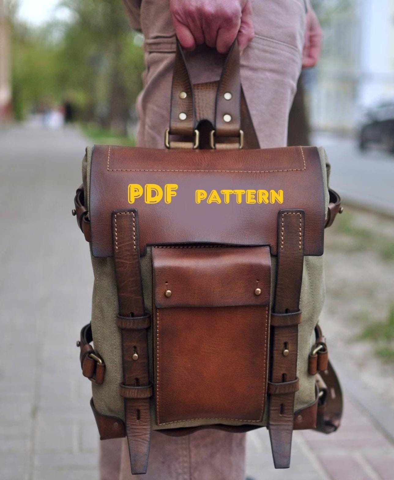 Leather bag pattern pdf, Leather backpack pdf, Backpack pattern pdf, Leather bag pattern pdf, Rucksack pattern,  Backpack pdf pattern